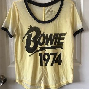 David Bowie Burnout Rock Music Tee Shirt Sheer